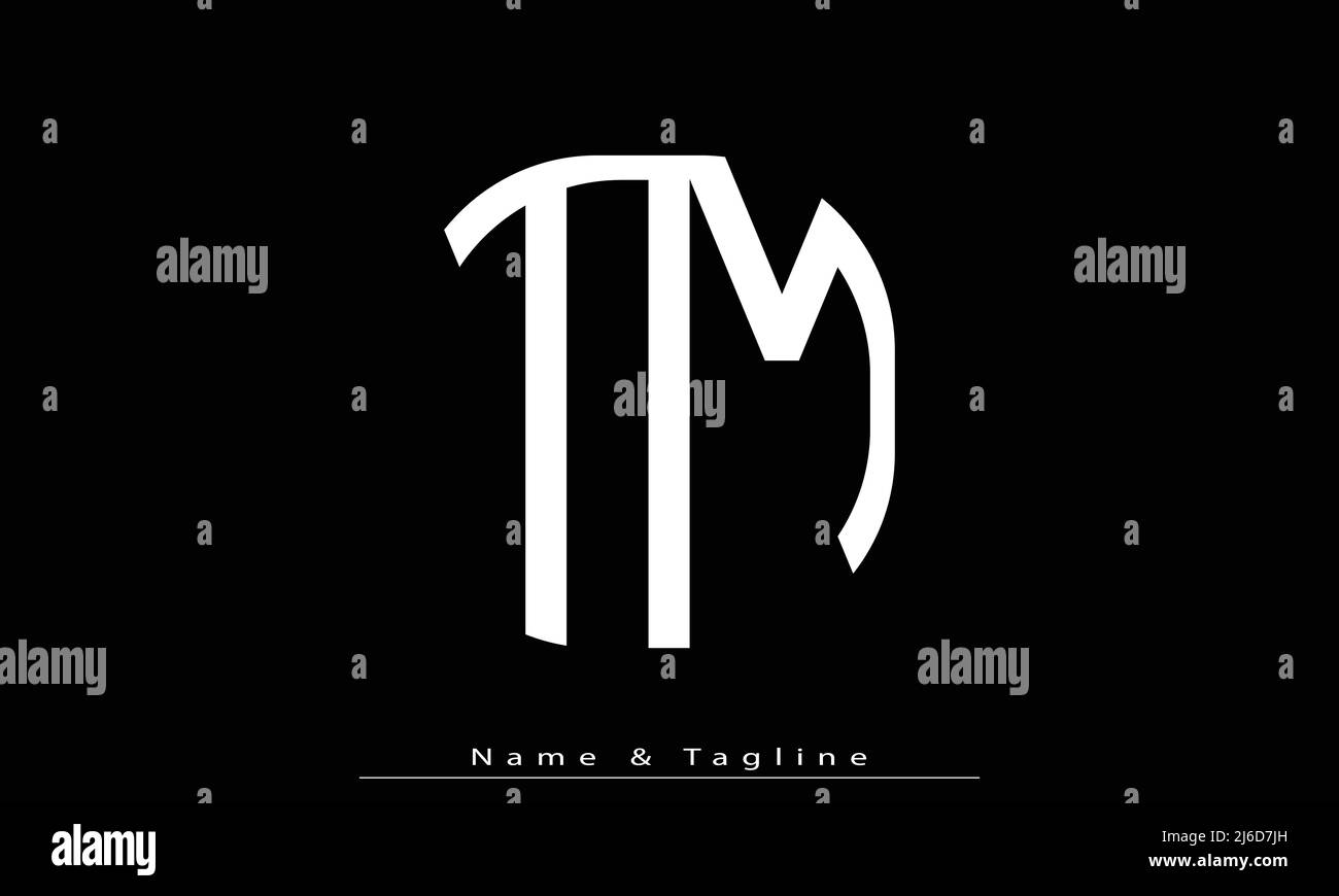 Lettres de l'alphabet initiales Monogram logo TM , MT Illustration de Vecteur