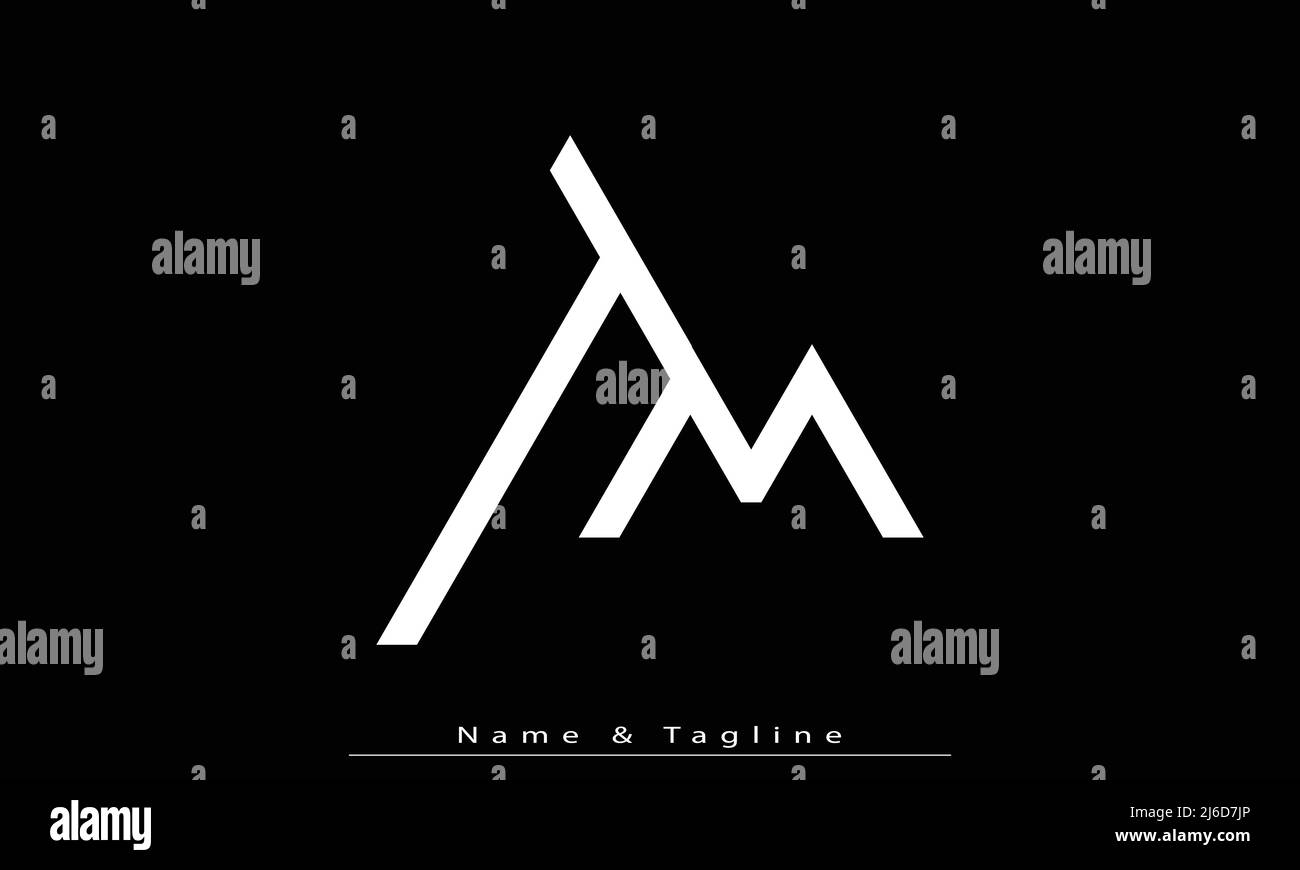 Lettres de l'alphabet initiales Monogram logo TM , MT Illustration de Vecteur