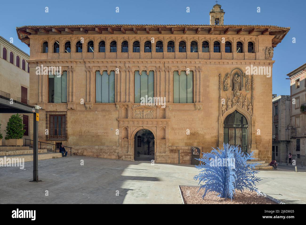 Hôpital Royal bâtiment pour les pèlerins du 13th siècle fondé par le roi Jaime I, gothique et de style Renaissance monument de Xativa, Jativa, Espagne Banque D'Images