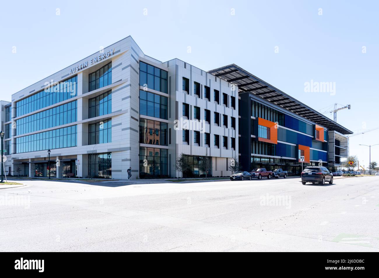 Austin, Texas, États-Unis - 18 mars 2022 : siège d'Austin Energy, Texas, États-Unis. Austin Energy est un service public qui fournit de l'électricité. Banque D'Images