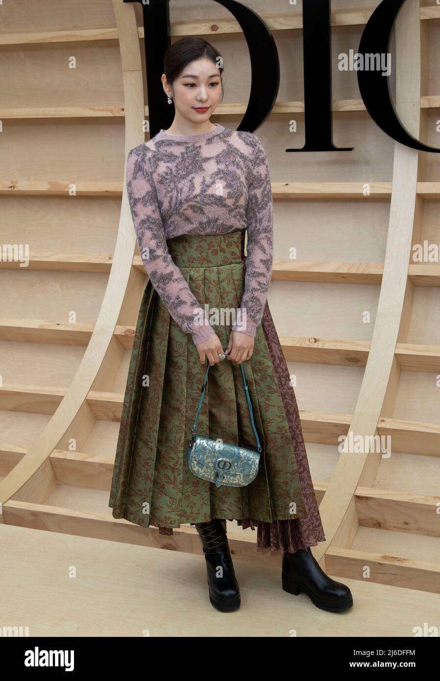 Yuna Kim, ancienne championne olympique de patinage artistique sud-coréenne, assiste à un appel photo pour la collection de Dior automne 2022 à Séoul, en Corée du Sud, le 30 avril 2022. (Photo de Lee Young-ho/Sipa USA) Banque D'Images