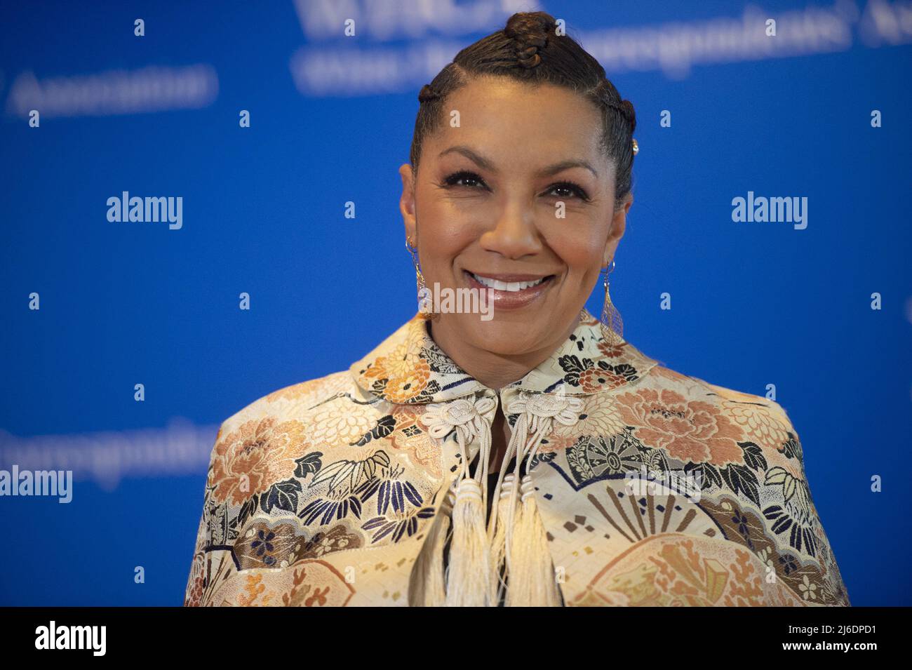 Le journaliste Arthel Neville arrive au dîner de l'Association des correspondants de la Maison Blanche 2022 au Washington Hilton de Washington, DC, le samedi 30 avril 2022. Le dîner est de retour cette année pour la première fois depuis 2019. Photo de Bonnie Cash/UPI . Banque D'Images
