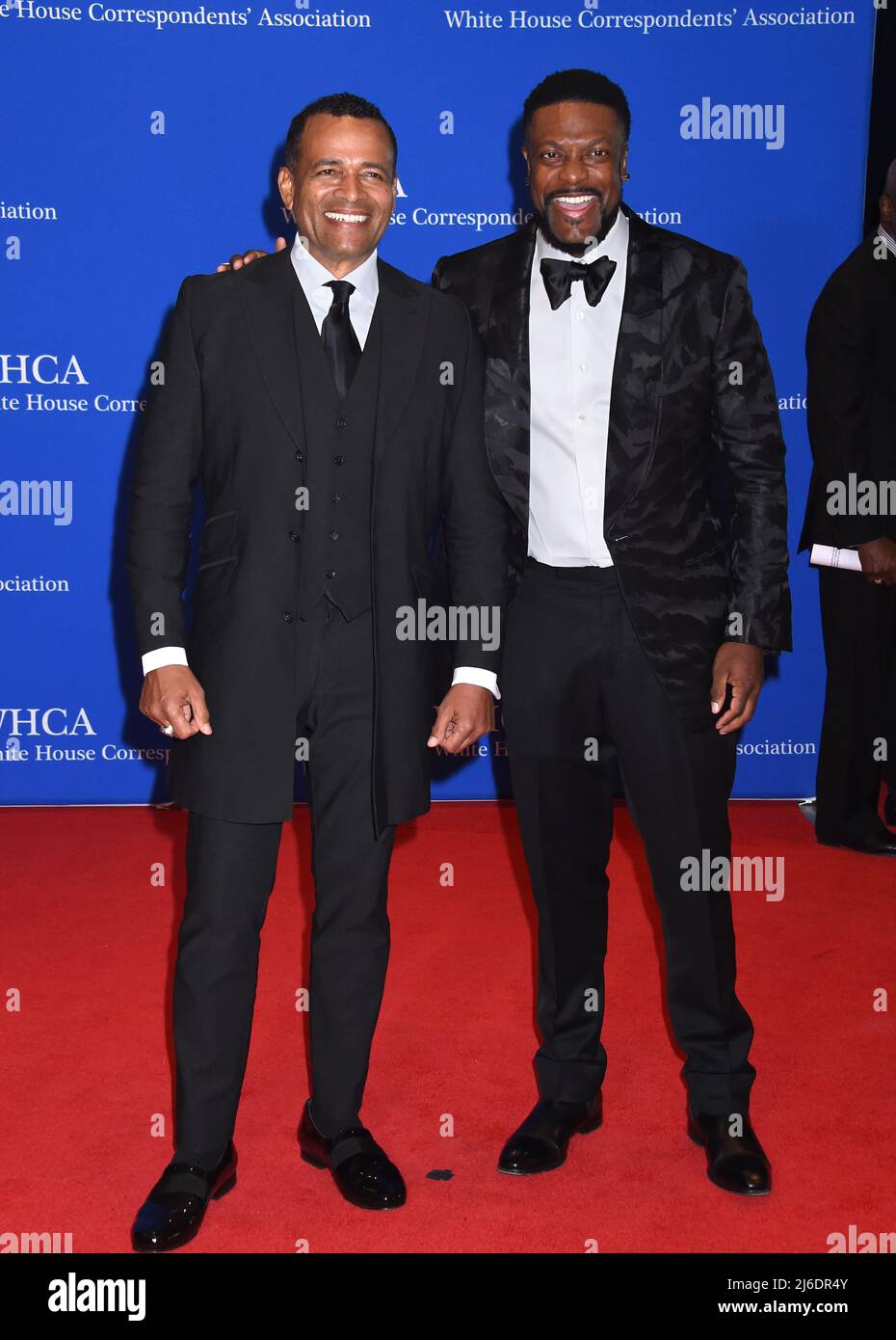 Mario Van Peebles et Chris Tucker arrivent au dîner des correspondants de la Maison Blanche 2022 qui s'est tenu à l'hôtel Hilton de Washington le 30 avril 2022 à Washington, D.C. © Tammie Arroyo / AFF-USA.com Banque D'Images