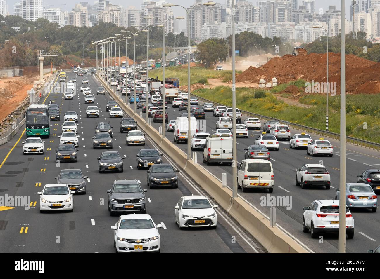 Trafic en Israël Banque D'Images