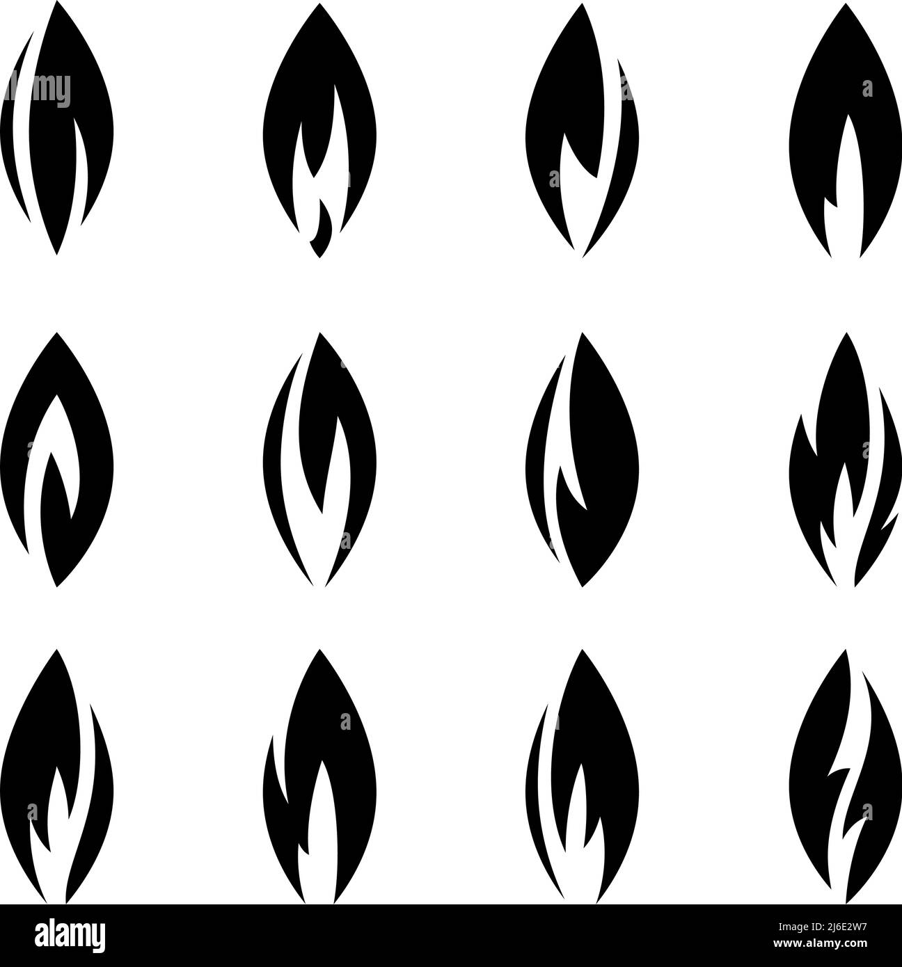 Fire flames, icônes set Illustration de Vecteur