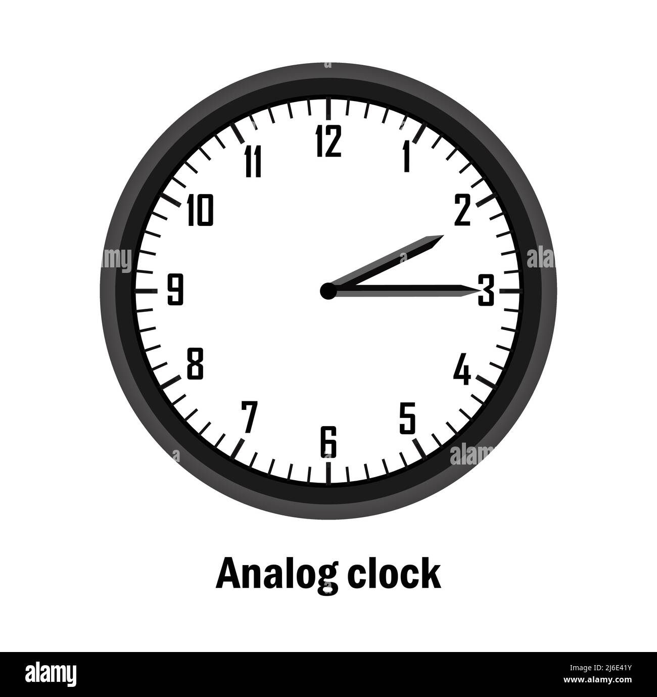 Heure de l'horloge analogique. 02-15. avec fond blanc. vecteur Illustration de Vecteur