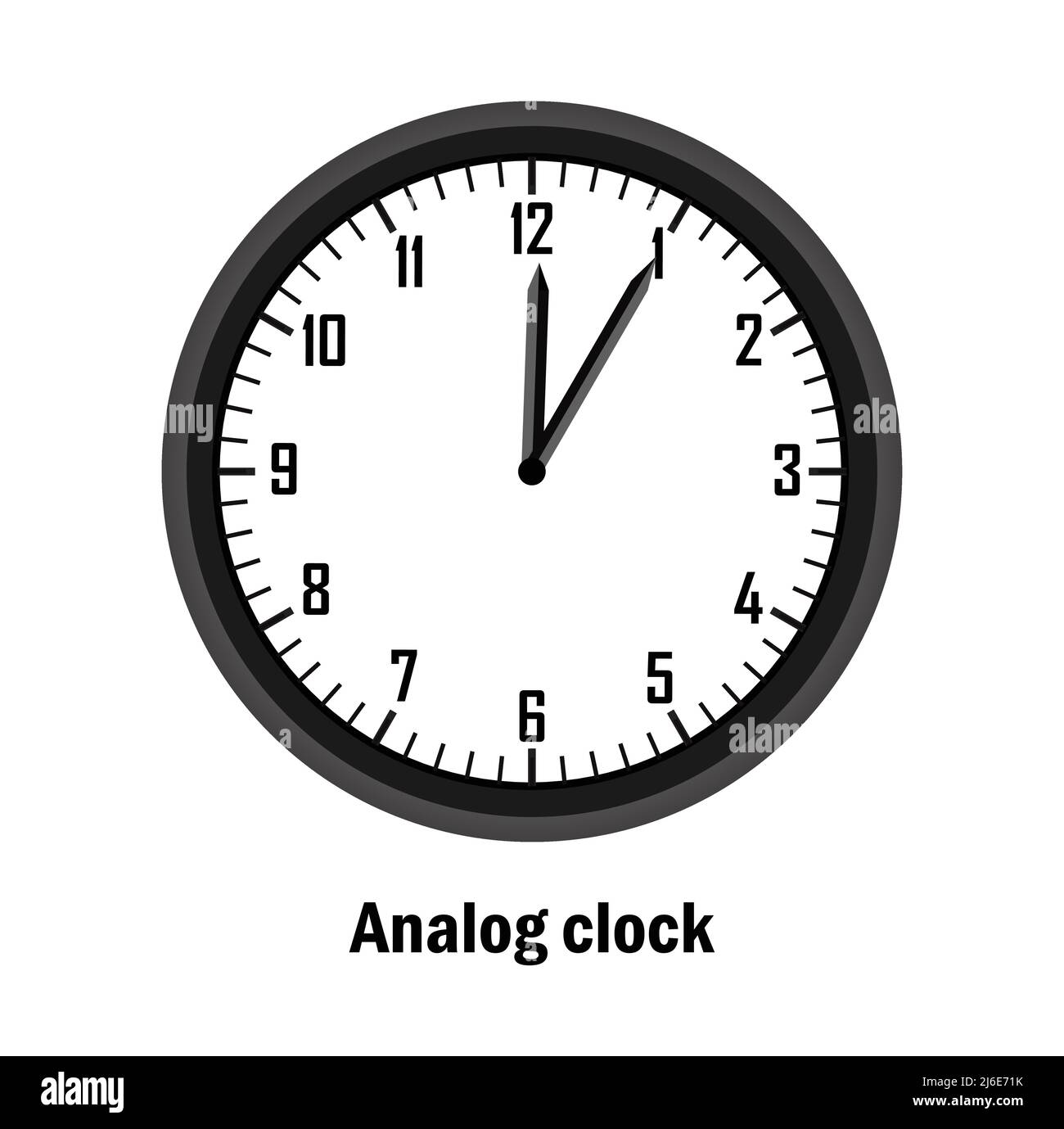 Heure de l'horloge analogique. 12,05. avec fond blanc. vecteur Illustration de Vecteur