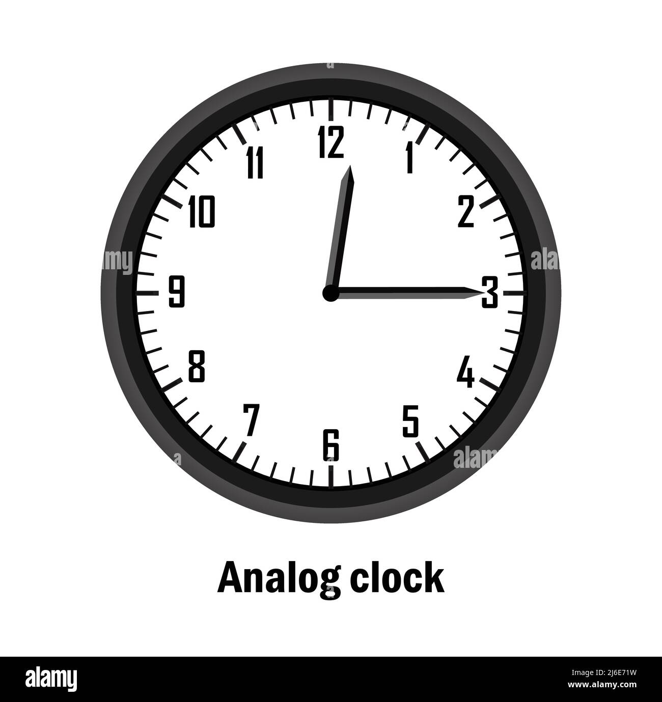 Heure de l'horloge analogique. 12,00. avec fond blanc. vecteur Illustration de Vecteur