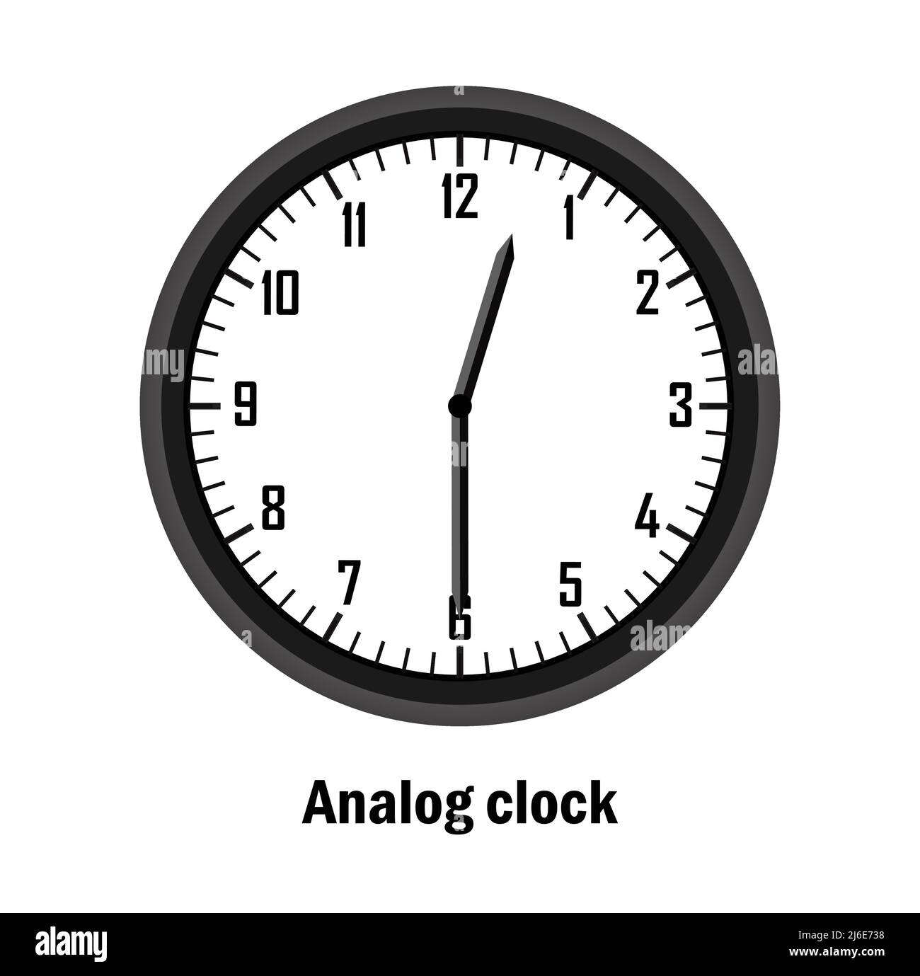 Heure de l'horloge analogique. 12,30. avec fond blanc. vecteur Illustration de Vecteur