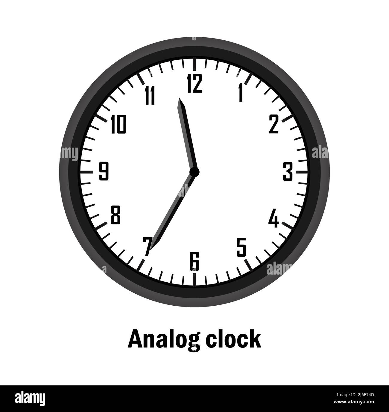 Heure de l'horloge analogique. 11,30. avec fond blanc. vecteur Illustration de Vecteur