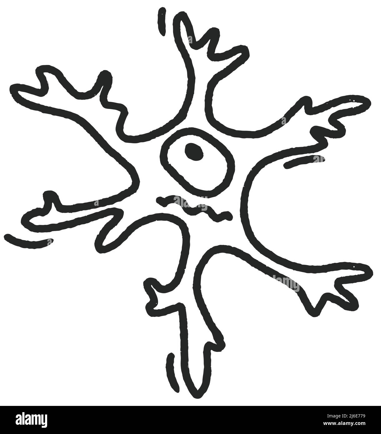 Illustration d'un vecteur d'esquisse dessiné à la main neurone isolée sur un dessin de ligne d'arrière-plan blanc Illustration de Vecteur