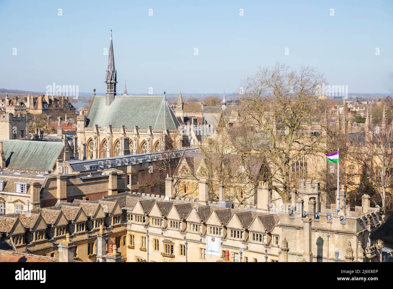 Brasenose College, Oxford, Angleterre, avec l'Exeter College dans l'arrière-plan. Banque D'Images