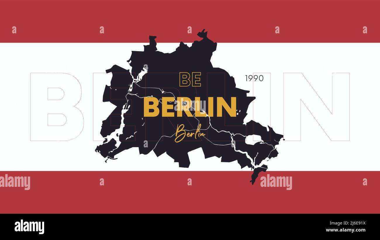 6 des 16 Etats d'Allemagne avec un nom, capitale et vecteur détaillé Berlin  carte pour imprimer des affiches, des cartes postales et des t-shirts Image  Vectorielle Stock - Alamy