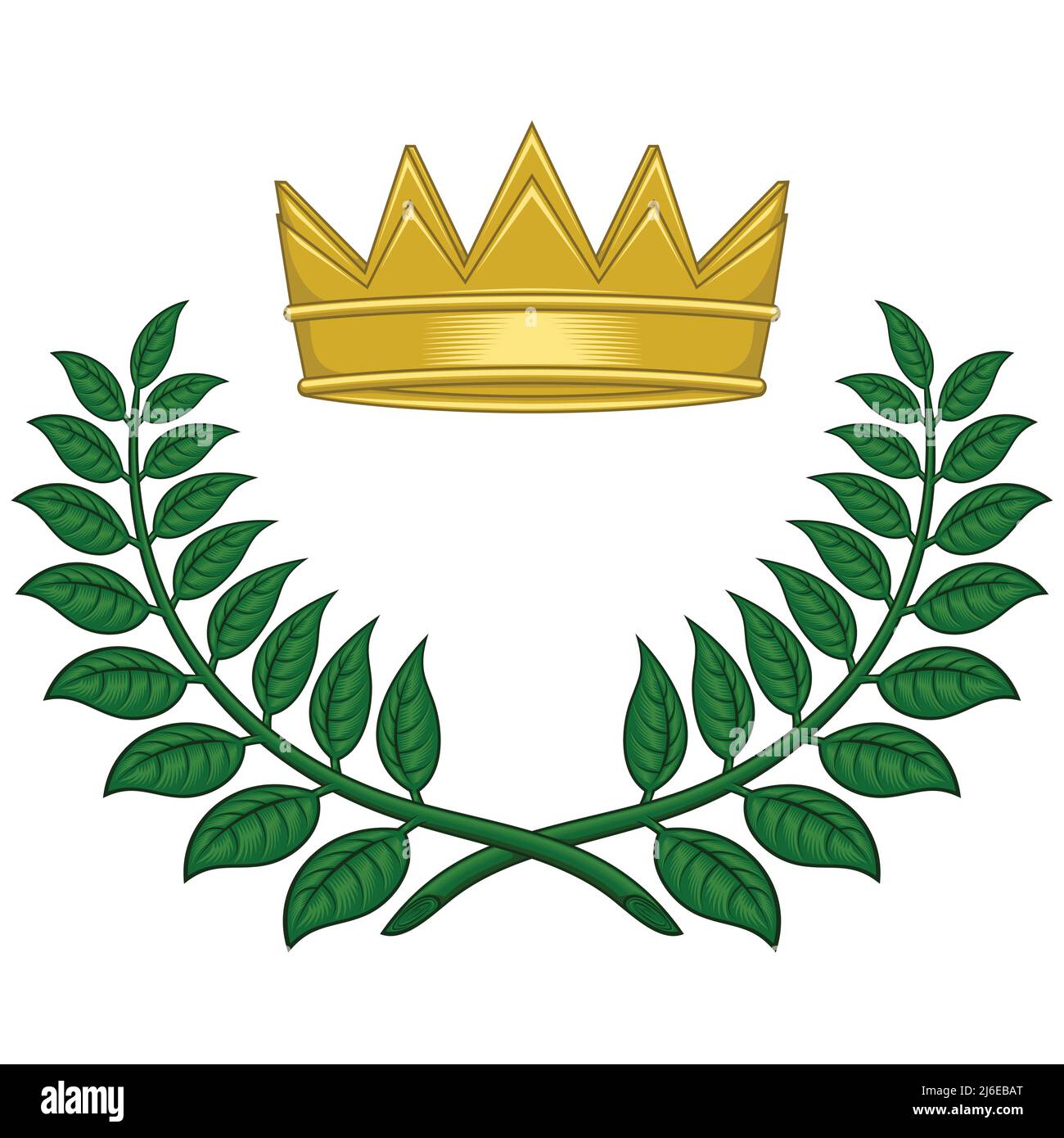 Motif vectoriel de couronne Laurel avec couronne royale, couronnes pour les gagnants Illustration de Vecteur