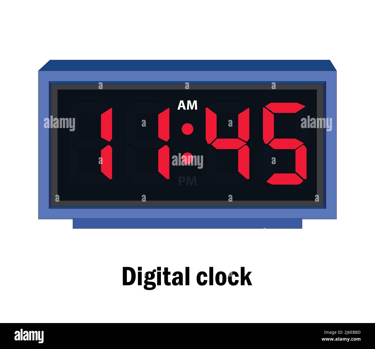 Horloge numérique. 11,45, VECTEUR A.M Illustration de Vecteur