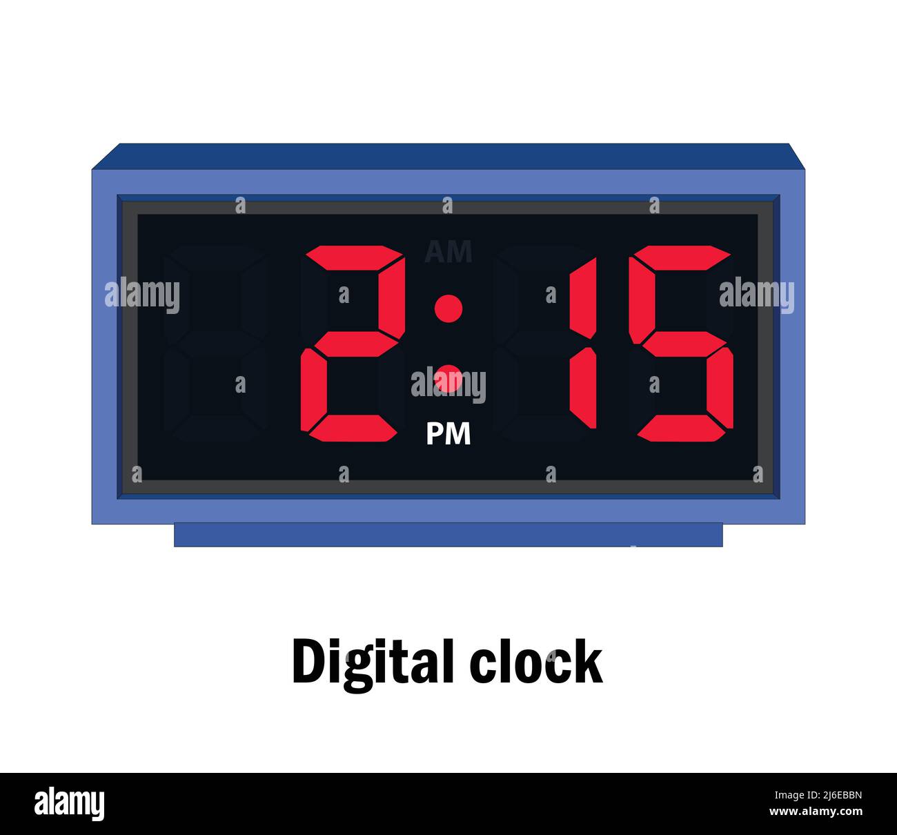 Horloge numérique. 02,15, VECTEUR P.M Illustration de Vecteur