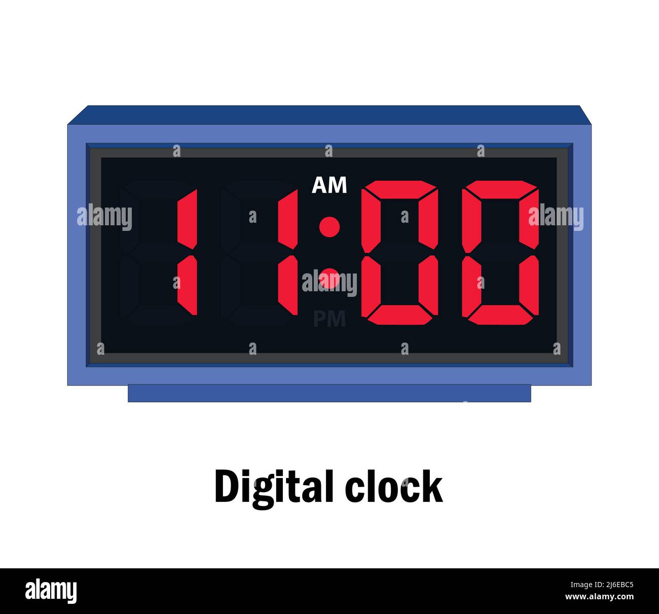 Horloge numérique. 11,00, VECTEUR A.M Illustration de Vecteur
