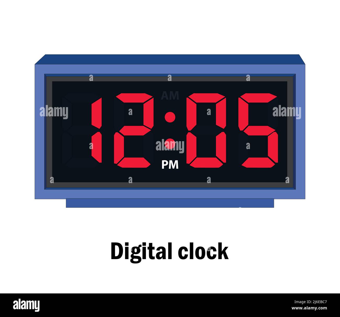 Horloge numérique. 12,05, VECTEUR P.M Illustration de Vecteur