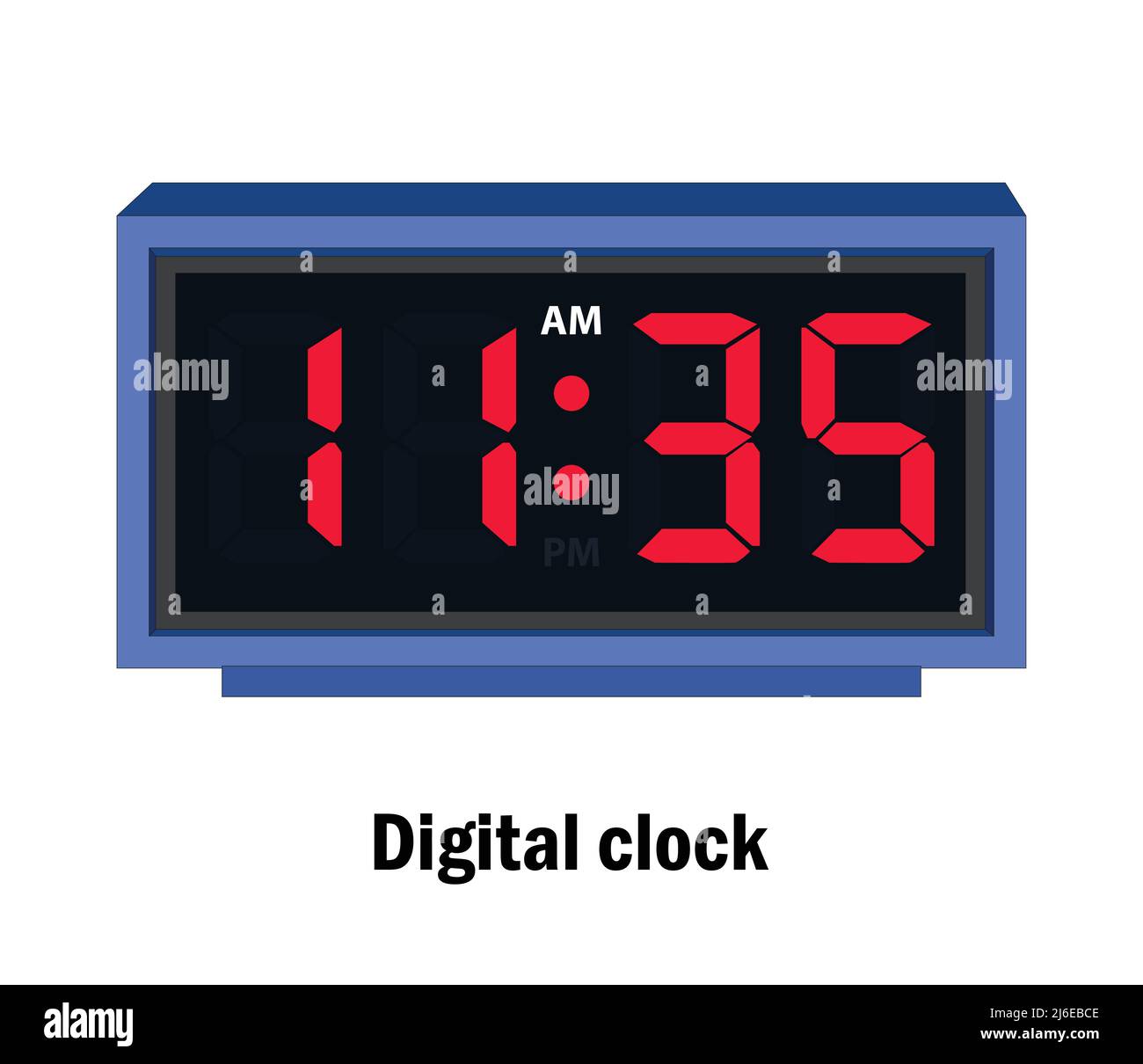 Horloge numérique. 11,35, VECTEUR A.M Illustration de Vecteur
