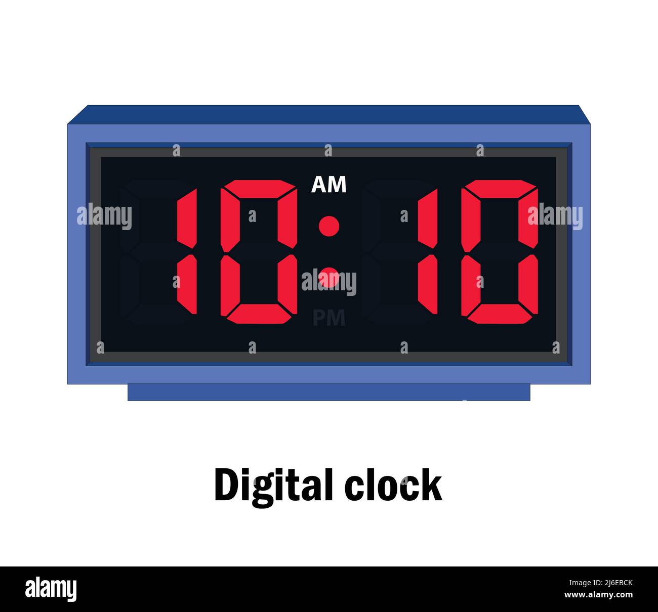 Horloge numérique. 10,10, VECTEUR A.M Illustration de Vecteur
