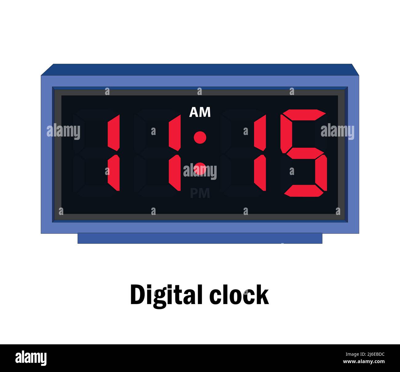 Horloge numérique. 11,15, VECTEUR P.M Illustration de Vecteur