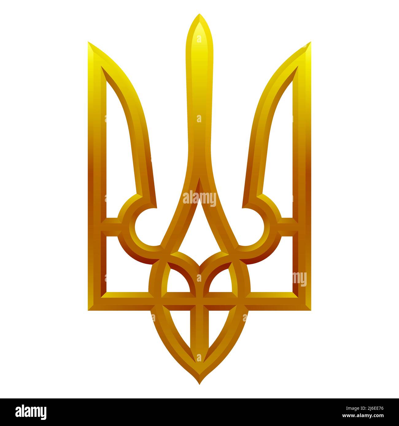 Trident isolé sur fond blanc. Symbole de l'Ukraine. Illustration de Vecteur