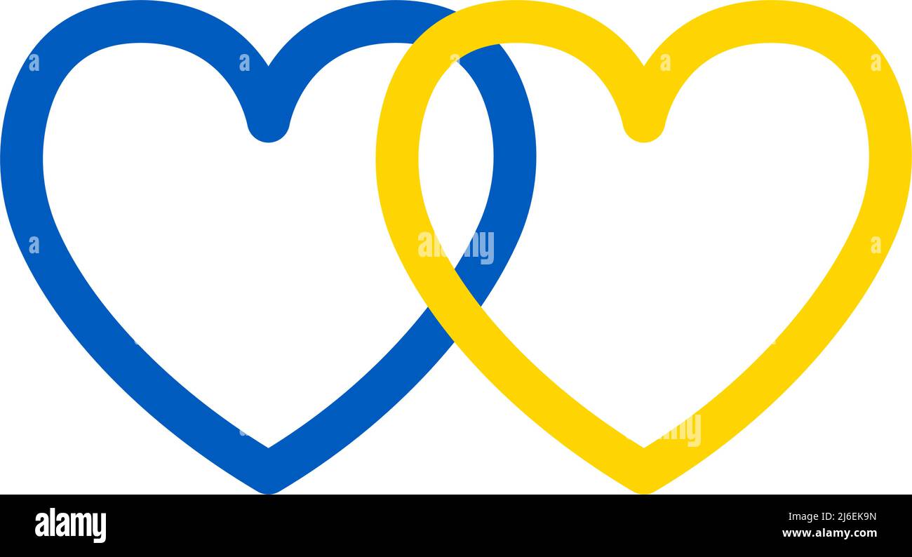 Illustration du vecteur Ukraine Hearts. Tenez-vous avec l'Ukraine. Drapeau ukrainien texture bleu et jaune. Amour pour l'Ukraine. Illustration de Vecteur