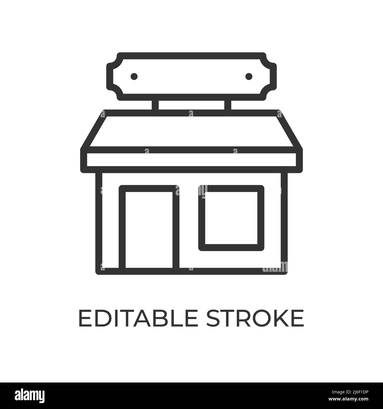 Icône de la boulangerie en première ligne. Magasin de bonbons ou café. Illustration vectorielle avec contour modifiable. Illustration de Vecteur