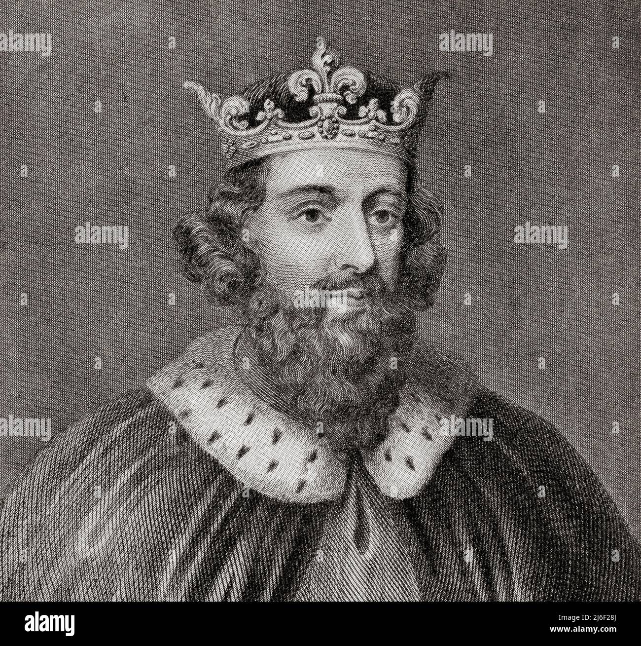 Alfred le Grand, alias Ælfred 848/849 – 899. Roi des Saxons de l'Ouest, 871 - c. 886 et Roi des Anglo-Saxons, c. 886 – 899. Banque D'Images