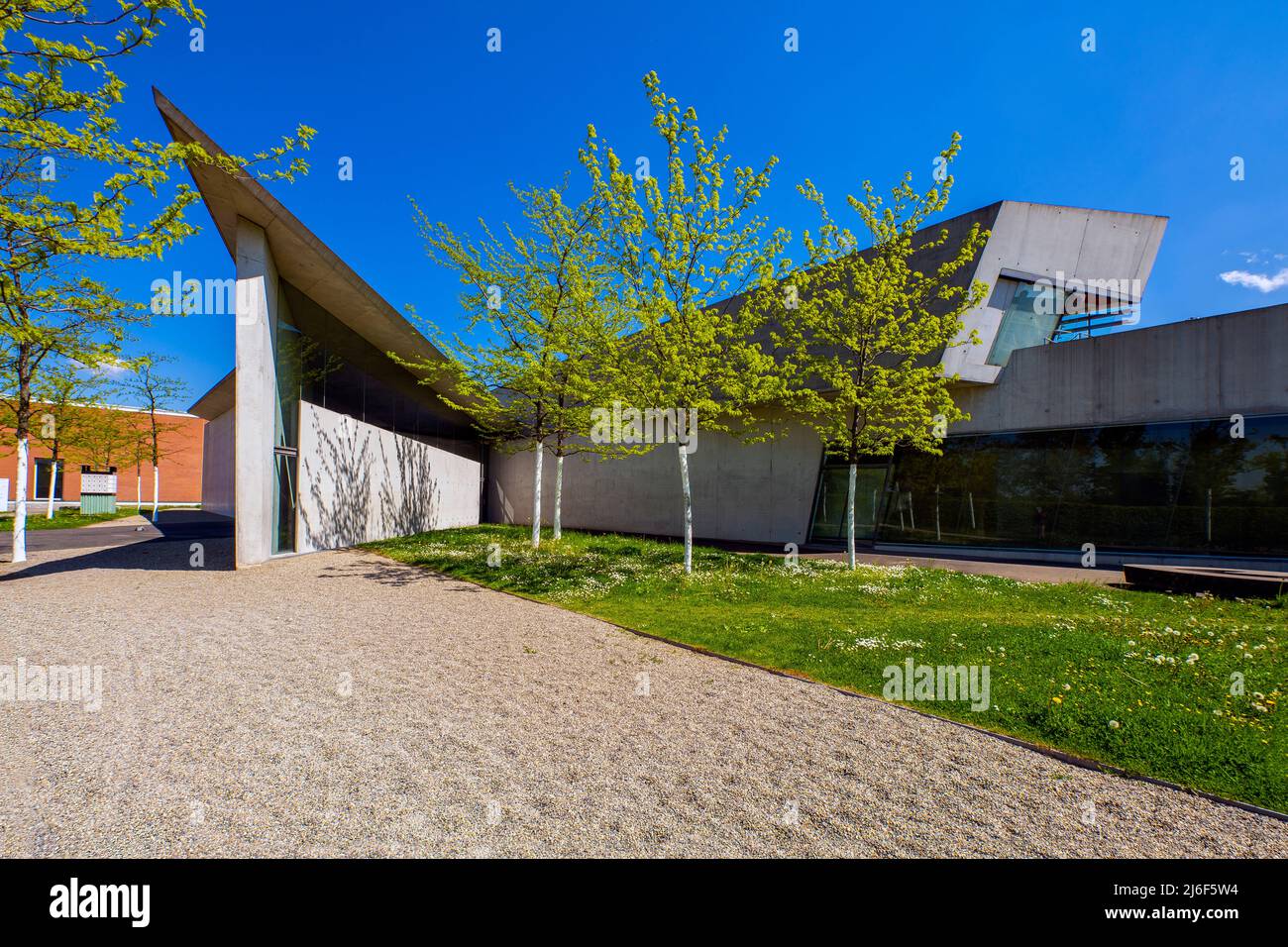 Caserne de pompiers conçue par un architecte Zaha Hadid. Vitra Campus, Weil am Rhein, Allemagne. Banque D'Images