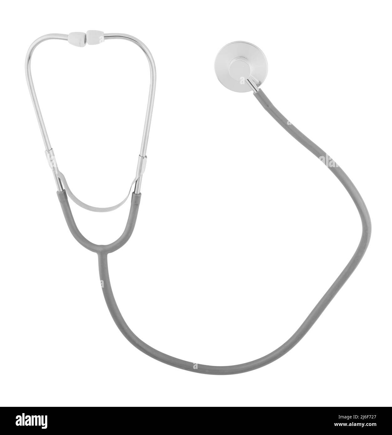 Stéthophonendoscope, un dispositif de diagnostic médical isolé sur fond blanc Banque D'Images