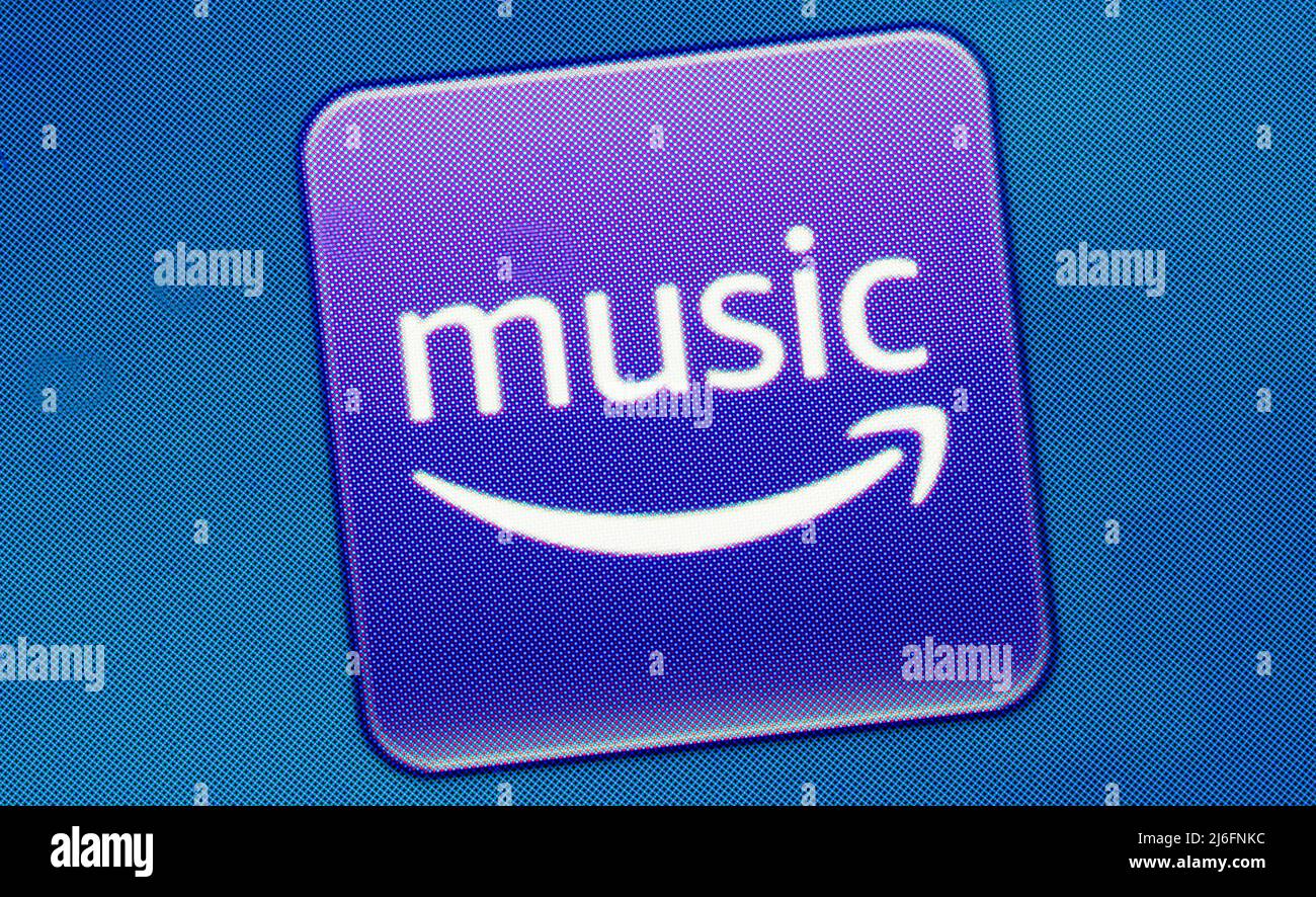 Dans cette illustration, le logo Amazon Music s'affiche sur l'écran d'un smartphone (photo d'Igor Golovniov / SOPA Images / Sipa USA) Banque D'Images