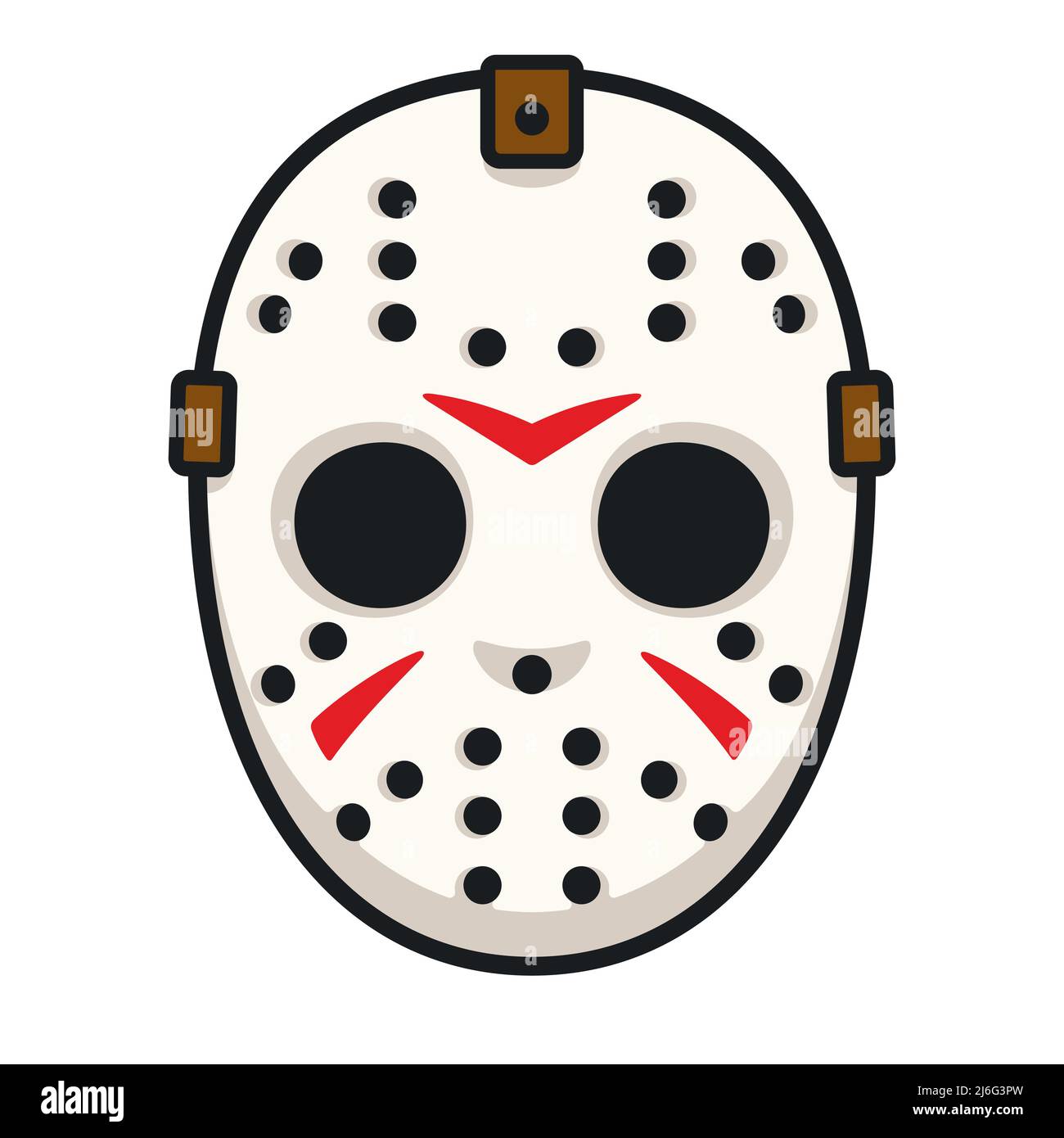 Masque de hockey tueur en série, Halloween ou costume d'horreur du vendredi 13. Illustration vectorielle de dessin animé. Illustration de Vecteur