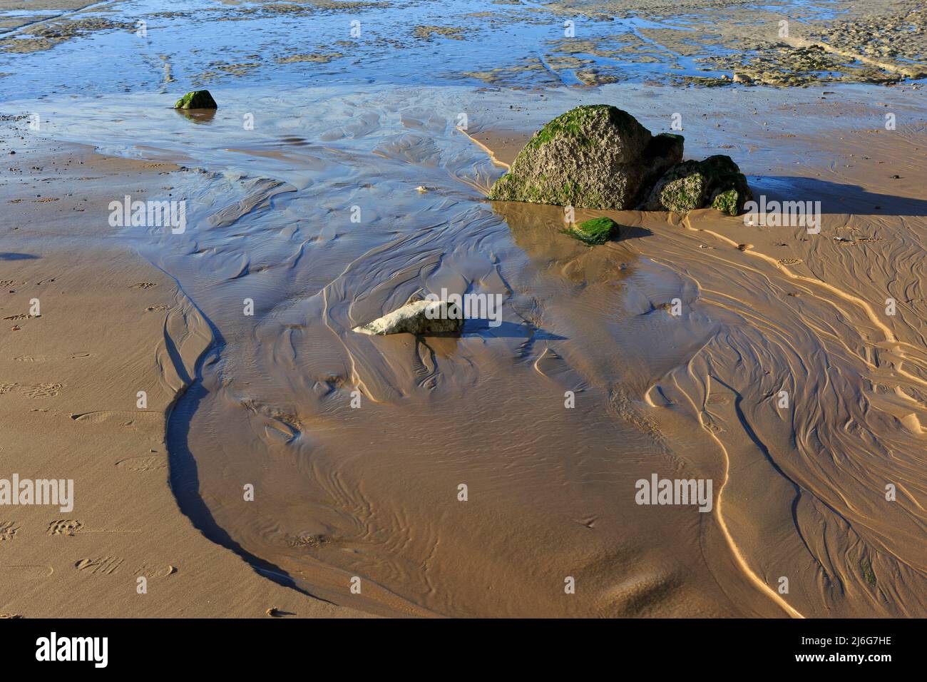 Rochers sur la plage du Cap blanc-nez (côte d'Opale) dans le pas-de-Calais, France Banque D'Images