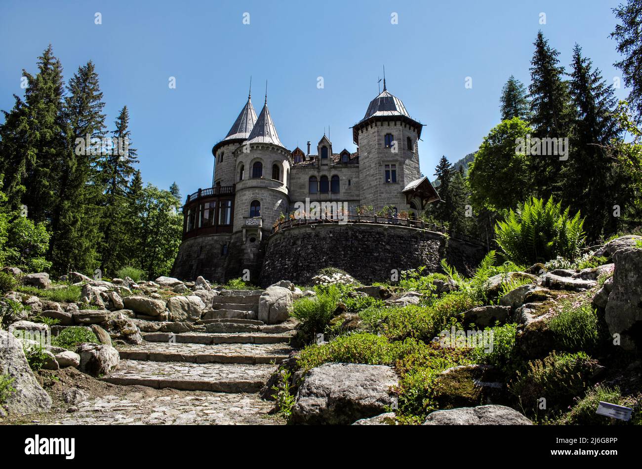 Castello Savoia, Gressoney-Saint-Jean, Aoste, Valle d'Aoste, italia - Château de Savoia, Vallée d'Aoste, Italie Banque D'Images