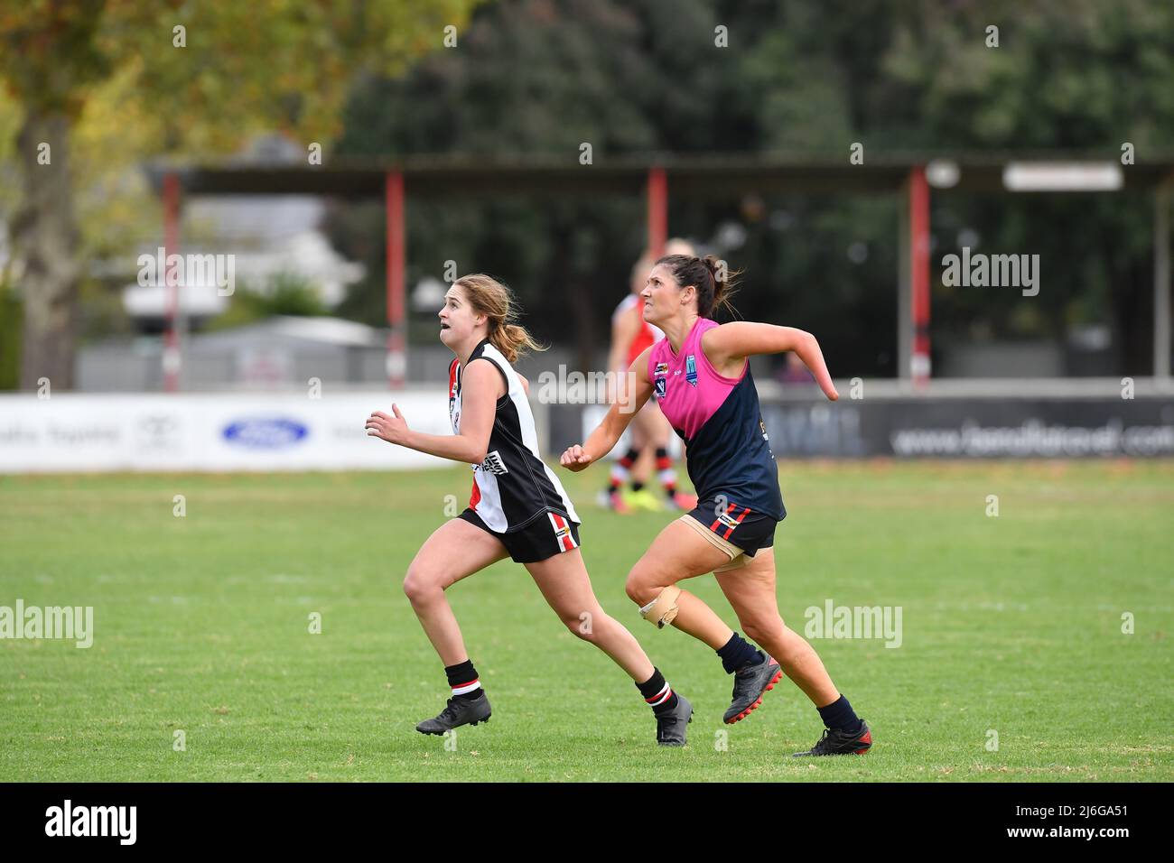 Benalla Saints contre Shepparton United, Showgrounds Oval, Benalla, Australie. 1 mai 2022. Banque D'Images