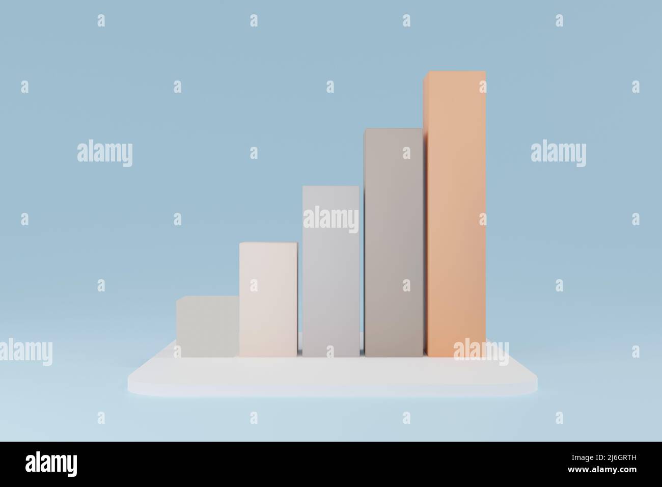 Graphique commercial ou graphique à barres. Concept commercial et financier de croissance. 3d rendu. Banque D'Images
