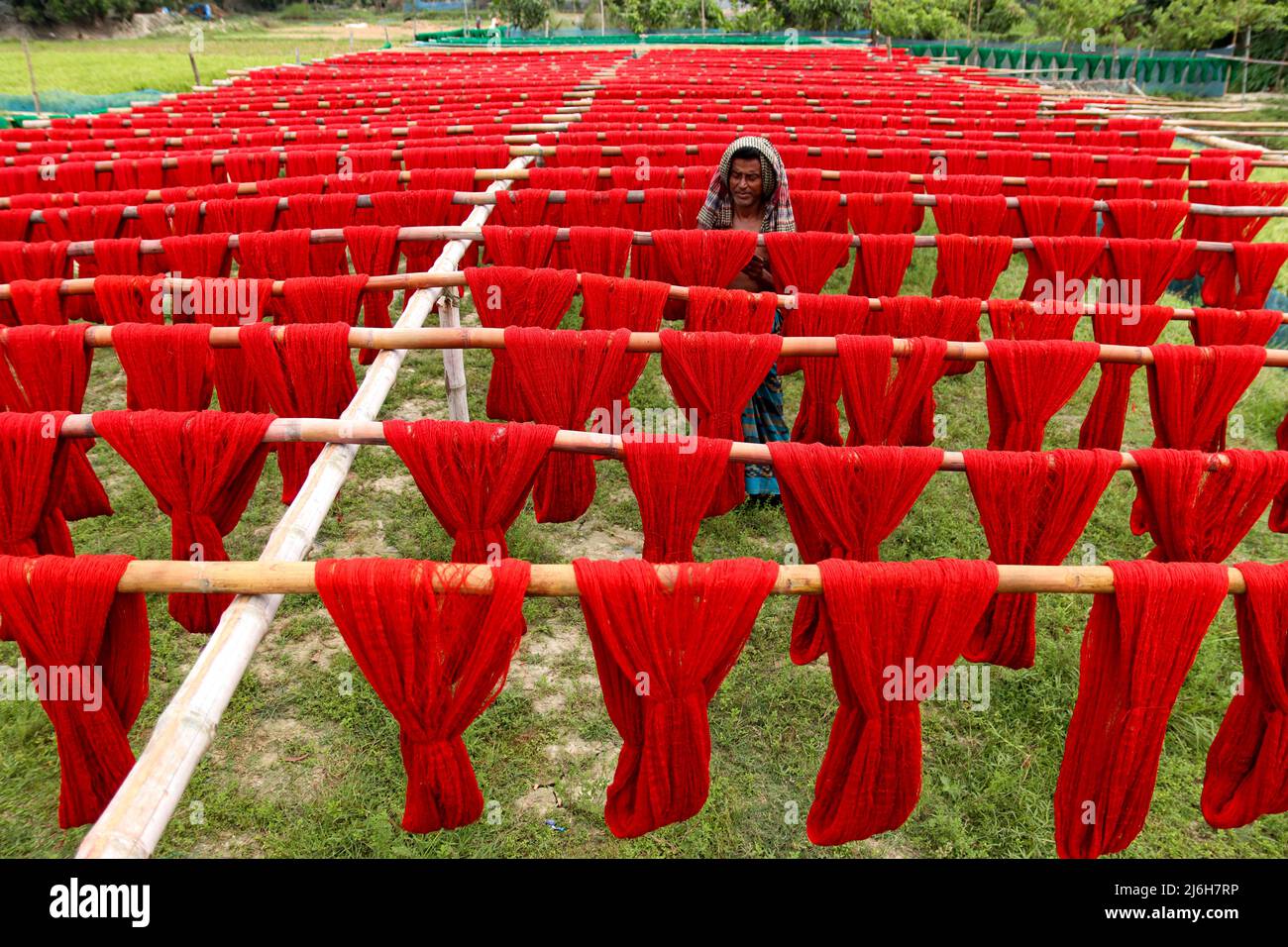 Séchage des fils Banque D'Images