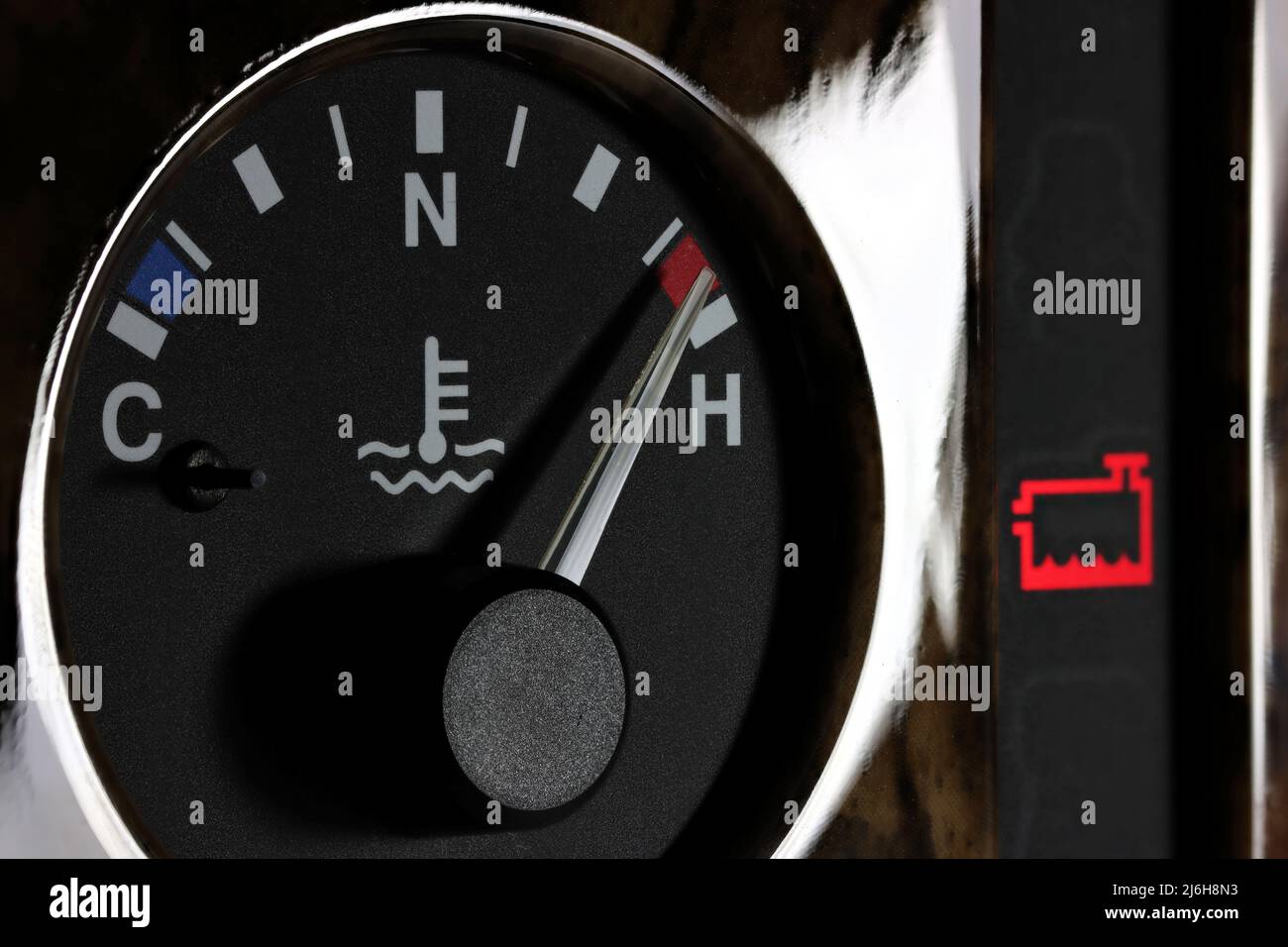 Dans l'indicateur de température du tableau de bord de voiture - sex Banque D'Images