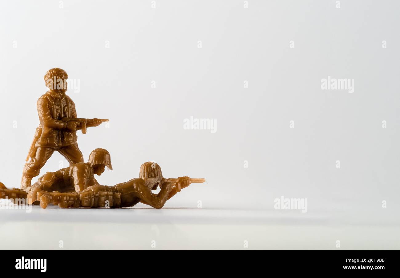 réincarnation des jeux de guerre du deuxième monde avec des soldats de jouets Banque D'Images