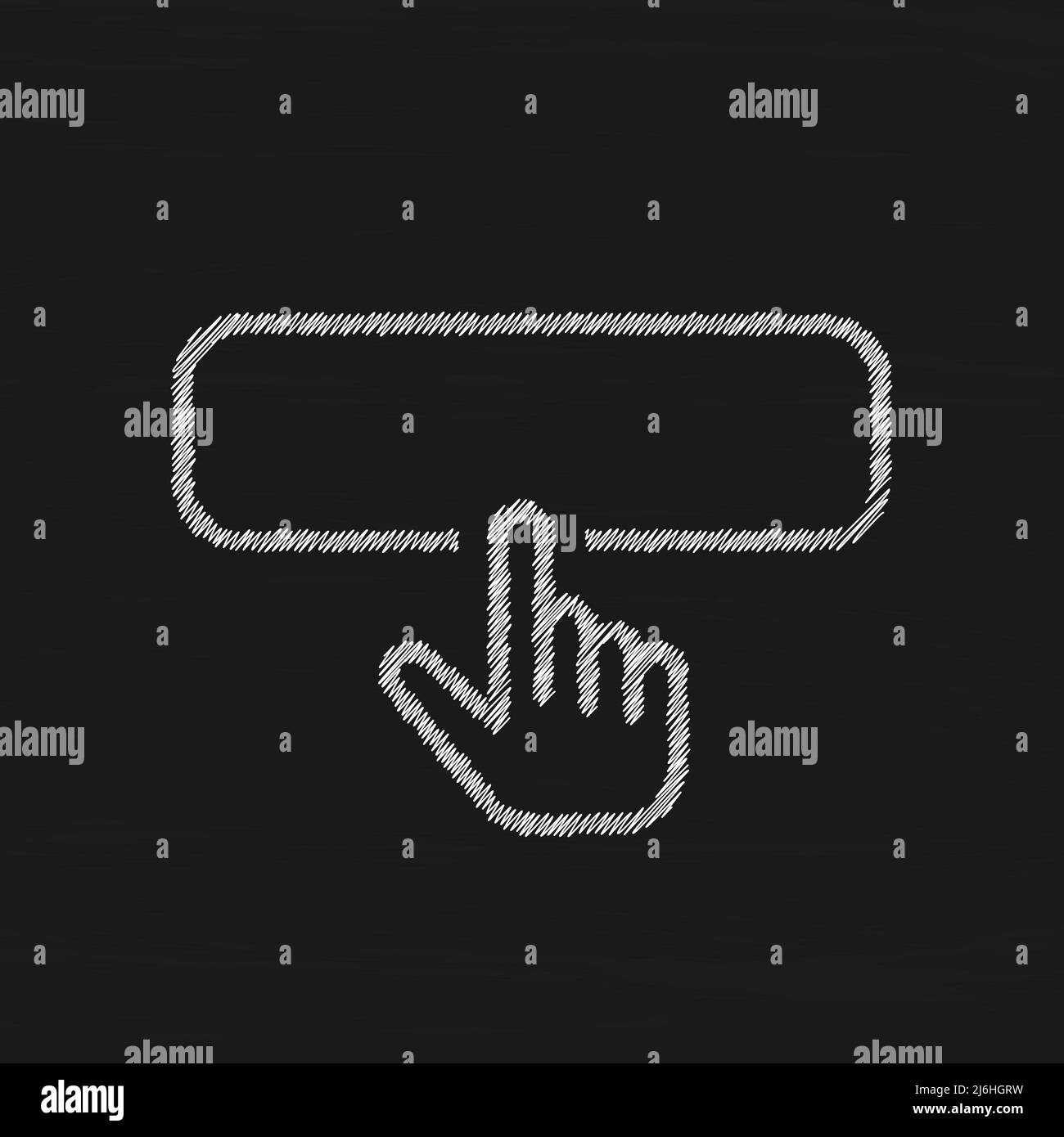 Bouton-poussoir icône de vecteur d'esquisse blanc. Pointeur de curseur, illustration du logo Illustration de Vecteur