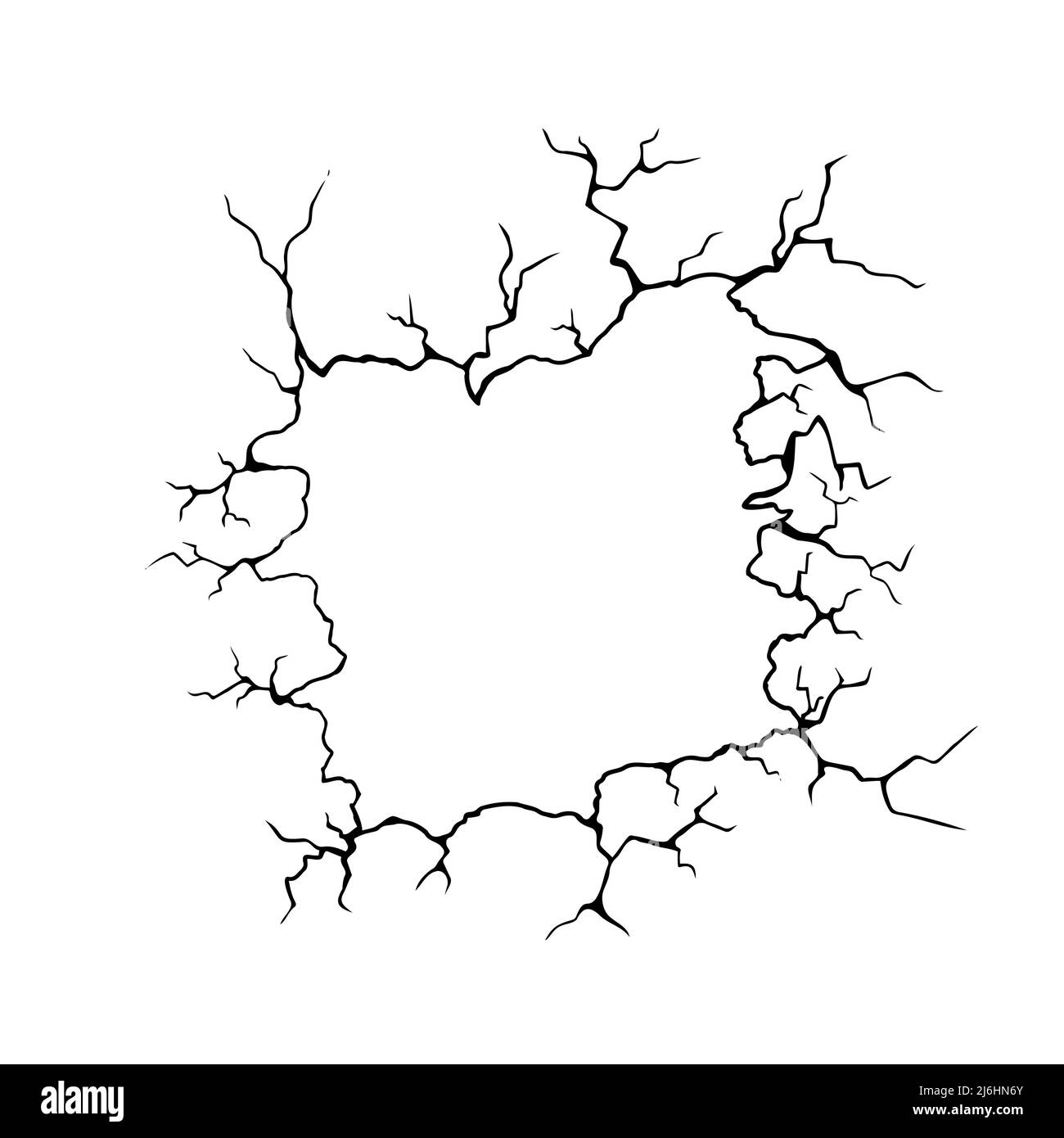 Cadre en fissures sur fond blanc. Illustration vectorielle Illustration de Vecteur