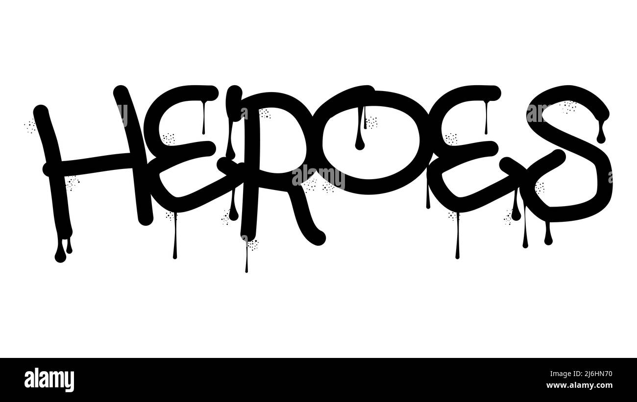 Héros. Étiquette Graffiti colorée. Décoration moderne abstraite d'art de rue réalisée dans le style de peinture urbain. Illustration de Vecteur Héros. Étiquette Graffiti colorée. Décoration moderne abstraite d'art de rue réalisée dans le style de peinture urbain. Illustration de Vecteur