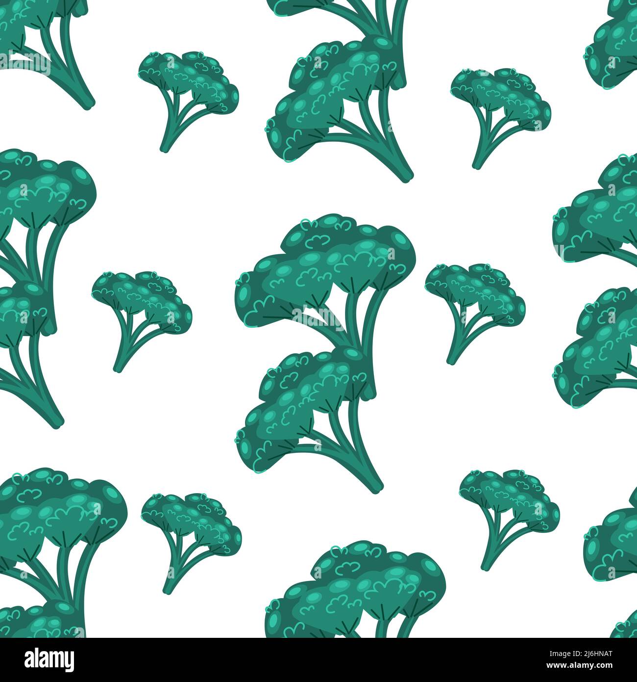 Petits pains de brocoli vert sans couture. Illustration vectorielle de style plat. Imprimé légumes. Produits utiles Illustration de Vecteur