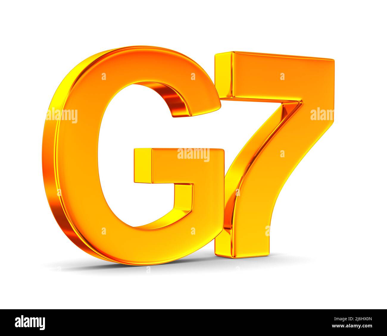 G7 sur fond blanc. Illustration isolée 3D Banque D'Images