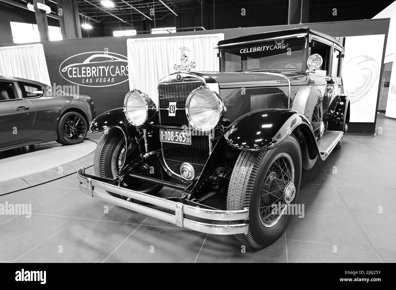 Las Vegas, Nevada, États-Unis- avril 25 2022 : une cadillac à l'épreuve des balles qui appartenait à Al Capone. Banque D'Images Las Vegas, Nevada, États-Unis- avril 25 2022 : une cadillac à l'épreuve des balles qui appartenait à Al Capone. Banque D'Images