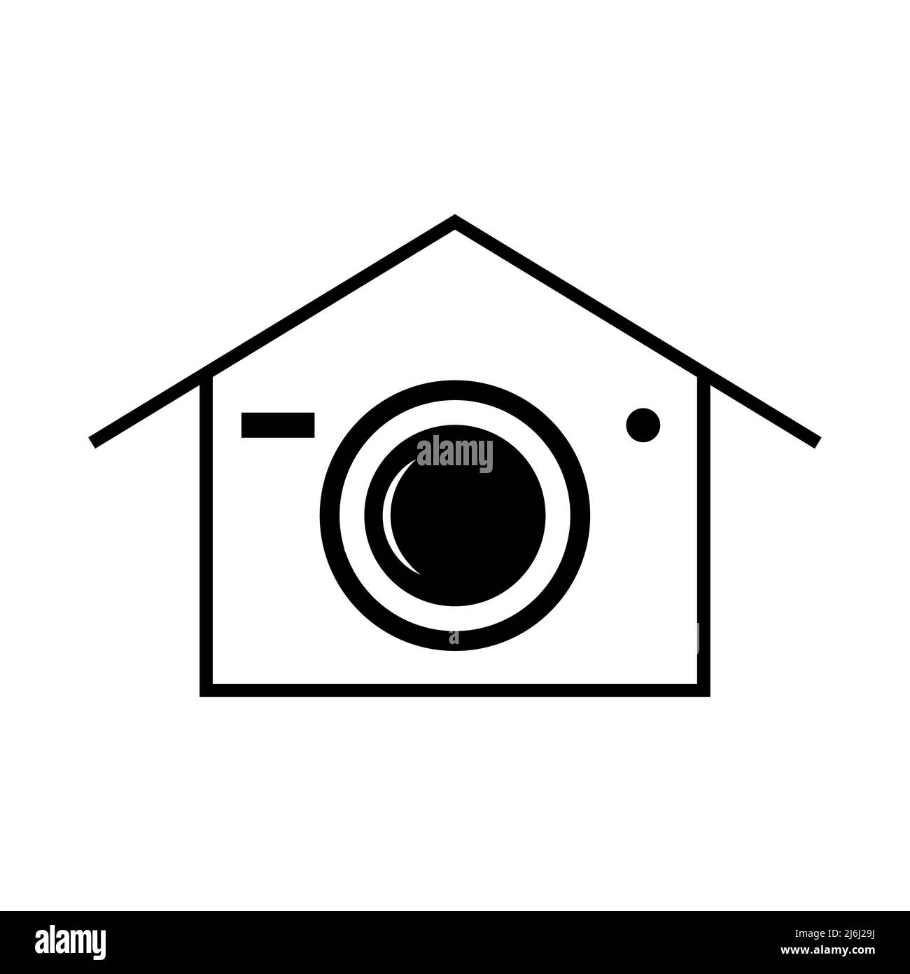 Illustration vectorielle du logo de la maison de l'appareil photo Illustration de Vecteur