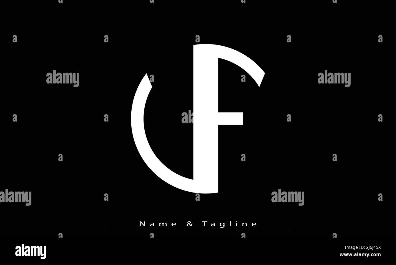 Lettres de l'alphabet initiales Monogram logo UF , FU Illustration de Vecteur