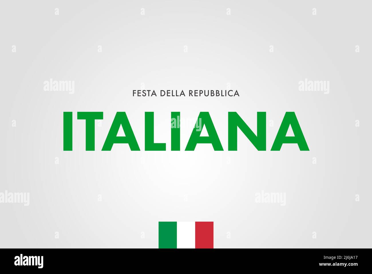 Jour de la République, jour national de l'Italie drapeau fond. Traduction: 'Juin 2. Journée de la République italienne.'. Carte de vœux, affiche ou bann pour la fête nationale italienne Banque D'Images