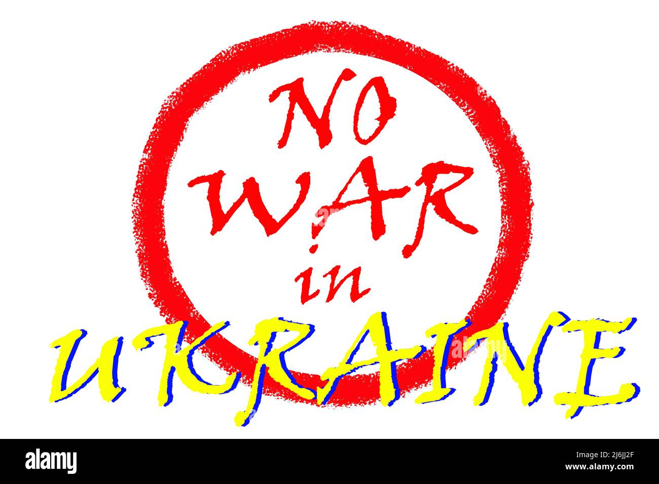 PAS DE GUERRE en Ukraine. Concept de crise militaire ukrainienne et russe, conflit entre l'Ukraine et la Russie. Agression et attaque militaire. Banque D'Images